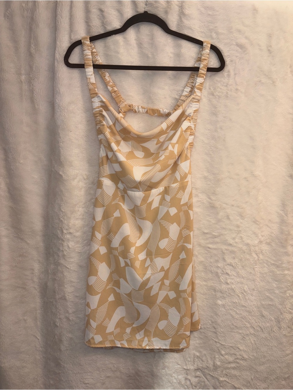 Forever 21 Tan & White Printed Slip Dress